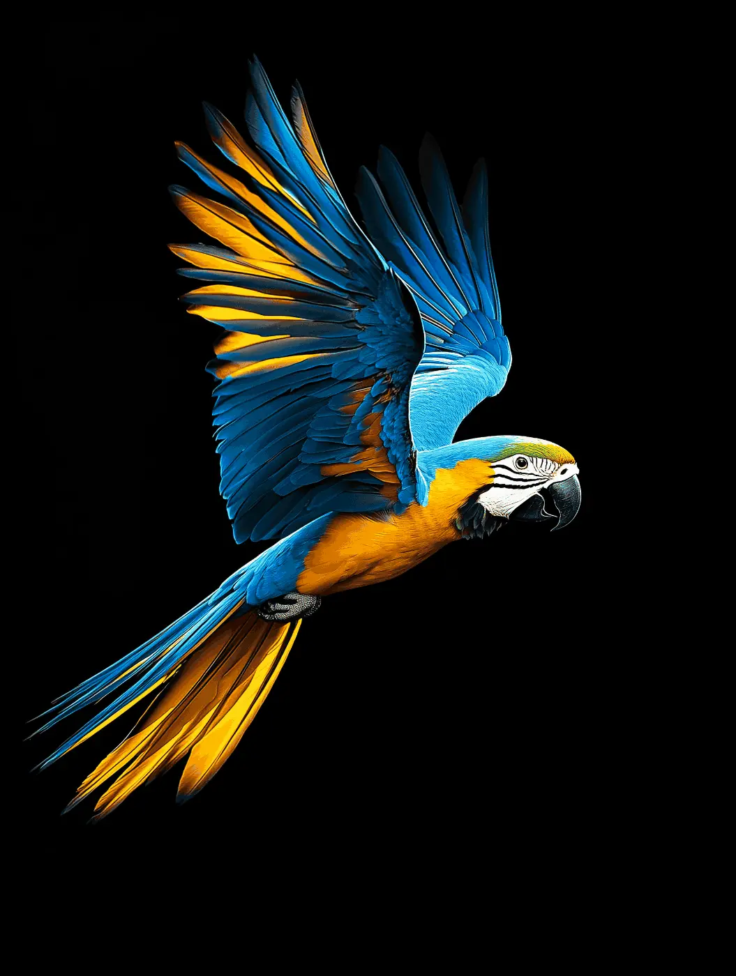 The same macaw photo automatically reduced to 43 colors by ColorSmith